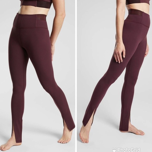 Athleta Aura Split Hem Pant - burgundy Medium Petite - Picture 1 of 5